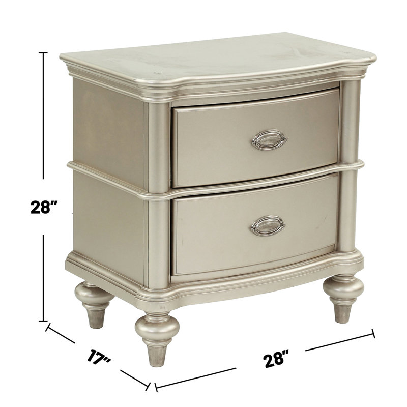 Table de chevet 2 pour la chambre à coucher - Antique Silver
