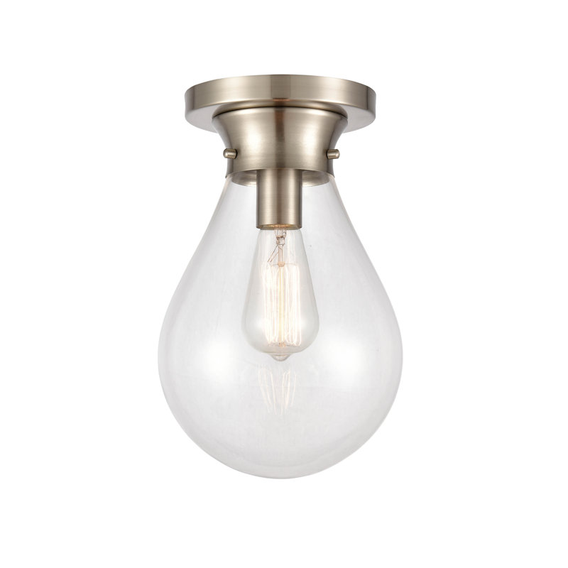 Plafonnier encastré 1 lumière hartell, H 12,37 po x l 7,87 po x P 7,87 po, Nickel satiné, Ampoule non incluse