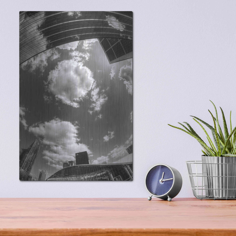 Luxe Metal Art 'Urban Sky II' By Sebastien Lory, M " Urban Sky II " by Sebastien Lory, 16" H x 12" W