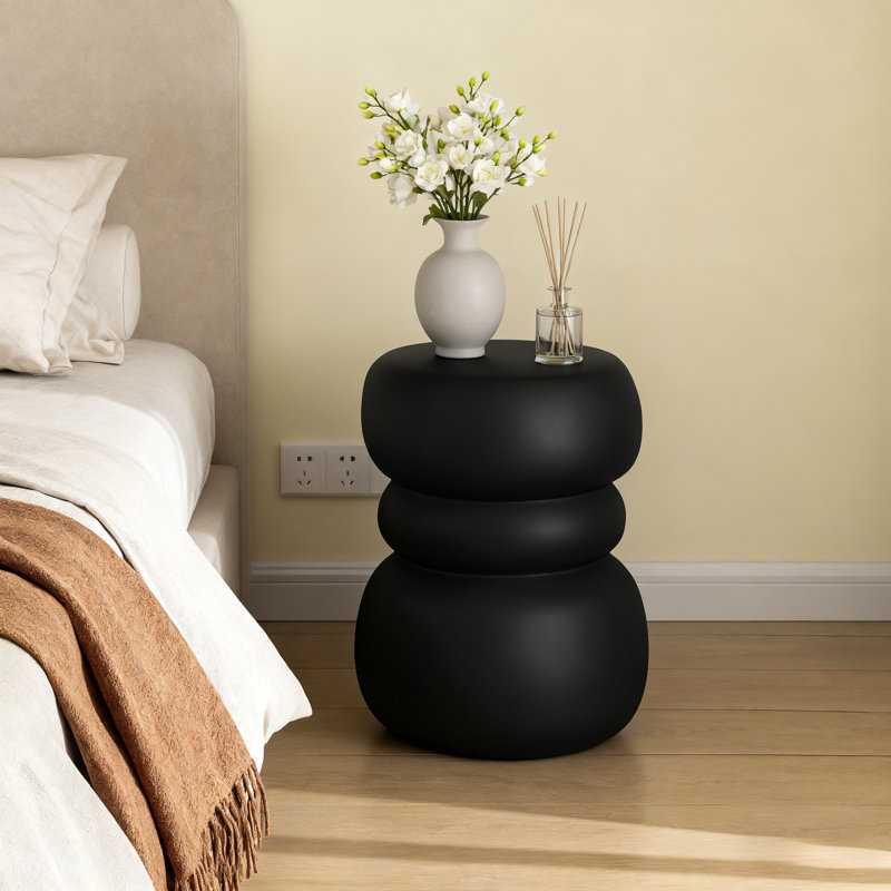 33x47cm Side Table Organic Magnesium Sofa Table, Black