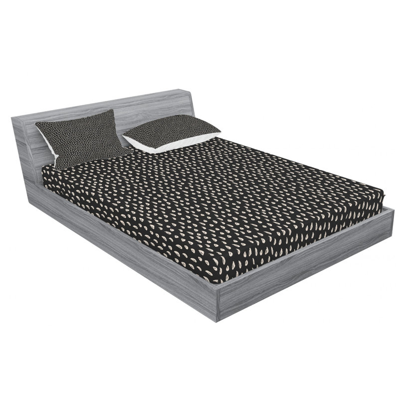 Microfiber Geometric Sheet Set, Queen Sheet Set with Fitted Sheet