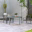 Table de salle à manger extensible pour l'extérieur, table de patio à cadre en aluminium de 41 à 83 po avec plateau en acier effet bois, table de patio extensible pour 6 à 8 personnes