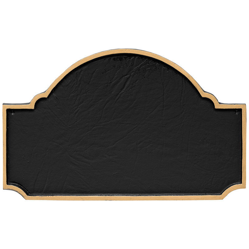 Plaque d’adresse murale sur 2 lignes fitzgerald, Noir / or, Oui