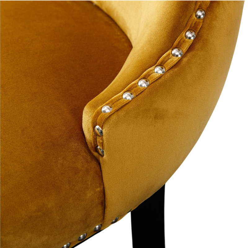 Tabourets de bar rembourrés en velours Seita, 4, Gold