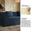 Canapé-lit compressé en mousse à mémoire de forme avec coussin rectangulaire 2 places pour chambre à coucher, chambre d'amis, dortoir bleu-867919718