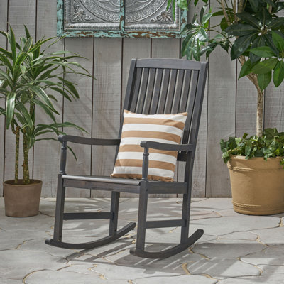 Outdoor Mccomb Rocking Solid Wood Chair by Highland Dunes
