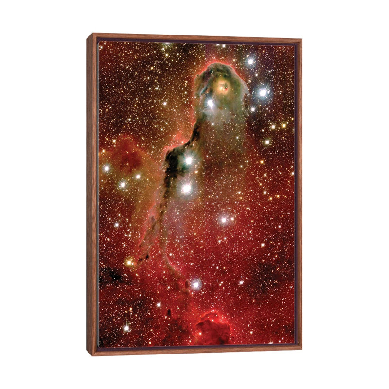 Emissions Nebula IC 1396 - Art mural, reproduction sur toile encadrée, 26" x 18", Framed Canvas, Brown