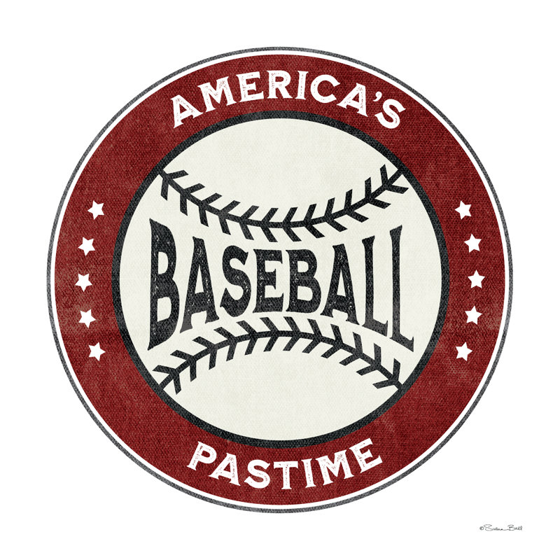Baseball - America's Pastime sur toile par Susan Ball, H 30 po x l 30 po x P 1,25 po