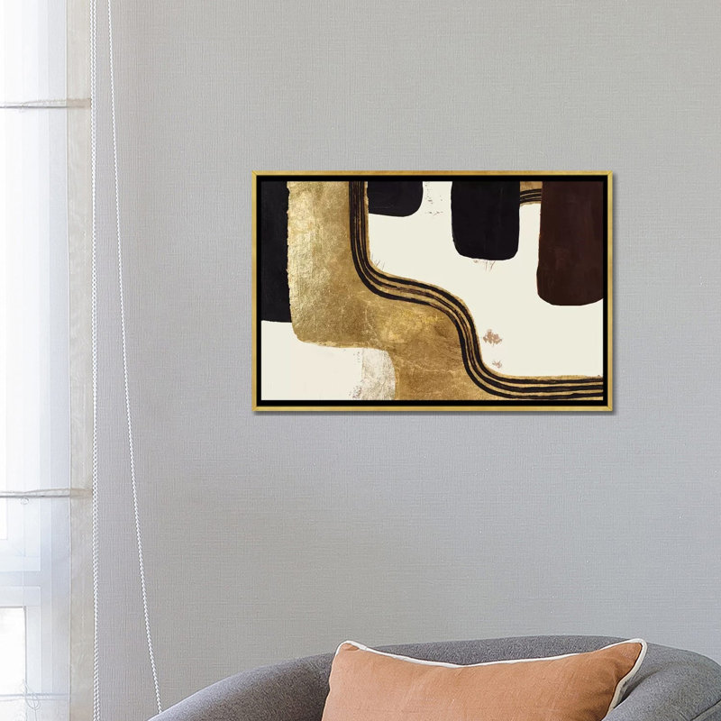 « Retro Safari » par Patricia Pinto-impression, H 26 po x l 18 po x 1,5 po, Toile encadrée d'or, Pas de tapis
