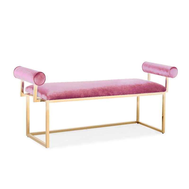 Banc rembourré Ingle, Rose/or