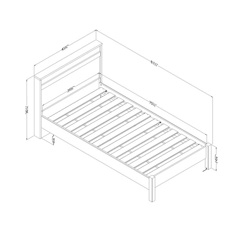 August Twin Complete Bed With Headboard