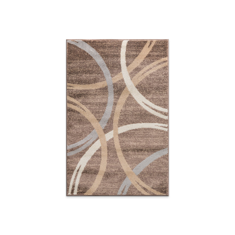 Tapis brun / gris / crème à motif abstrait Devonshire, Rectangle 2 pi 7 po x 4 pi