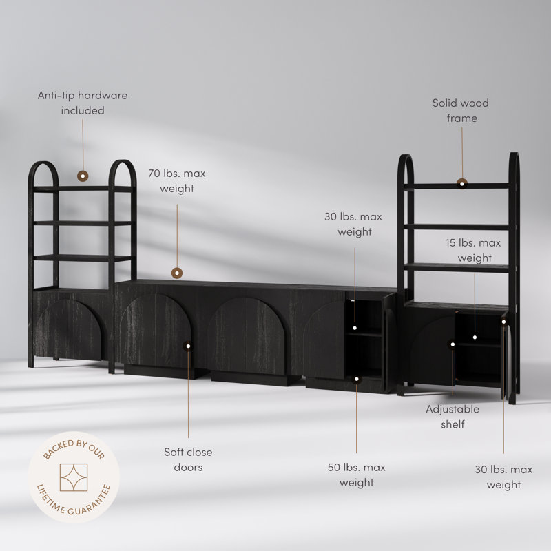 Valladares Sideboard And Bookcase Set Entertainment Center