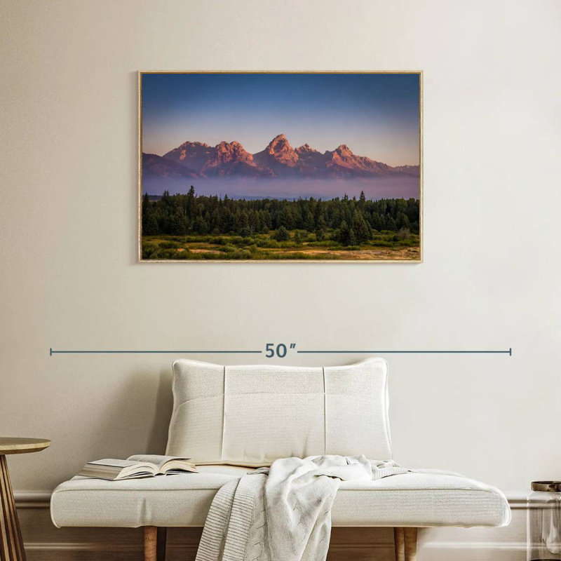 Brume Grand Teton, Cadre flottant en bois naturel, 37 po x 25 po