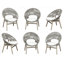 Ensemble de salle à manger 9 pièces en bois de teck vieilli de qualité A: table rectangulaire 98 "et fauteuils Robas # 11Ro3308-112322340