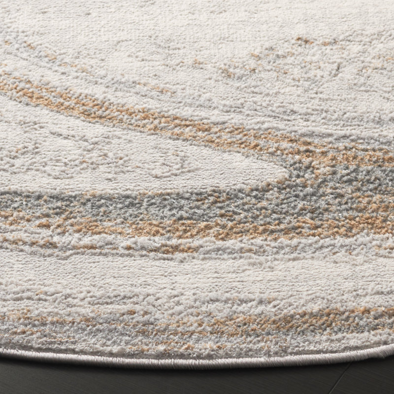 Ozturk Performance Abstract Rug, Round 6'7"