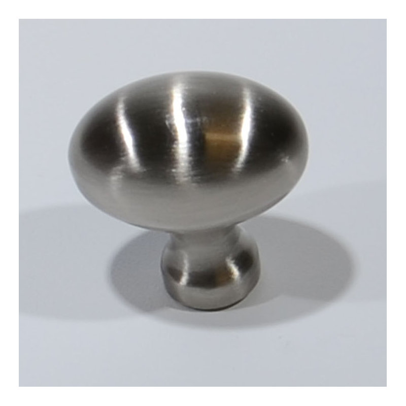 Poignée ovale de longueur 1 7/16 po, Nickel satiné