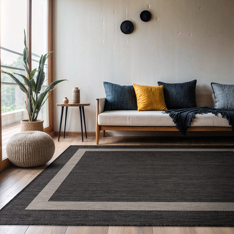 Mekih Geometric Indoor / Outdoor Rug, Rectangle 7'10" x 10'