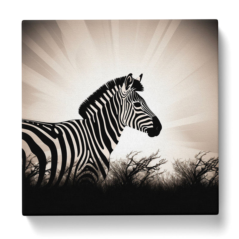 Zebra Silhouette - Wrapped Canvas