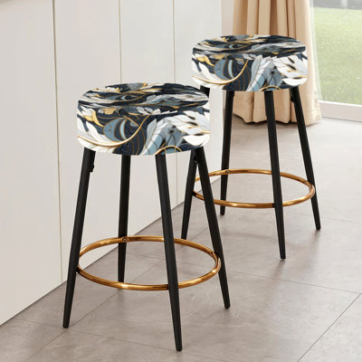 Tribal Essence Marble Pattern II - Marble Bar Stools Set Of 2