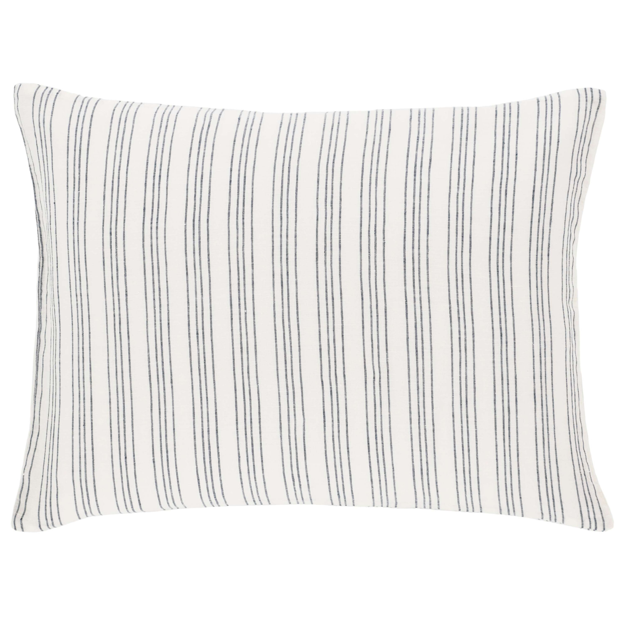 Lush Linen Stripe Sham, Slate Blue, Standard/Twin