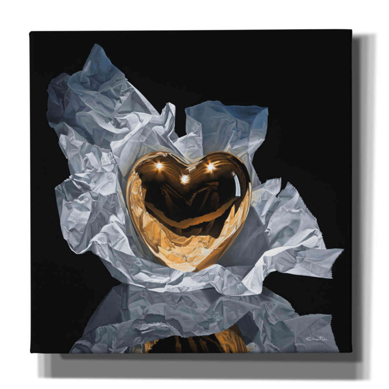 «Heart Of Gold» par François Chartier, art mural sur toile, H 12 po x l 12 po x P 0,75 po