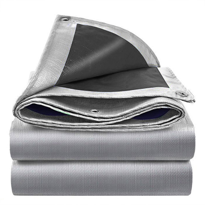 Bâche de protection imperméable en polyuréthane robuste bleu argenté 12 mil