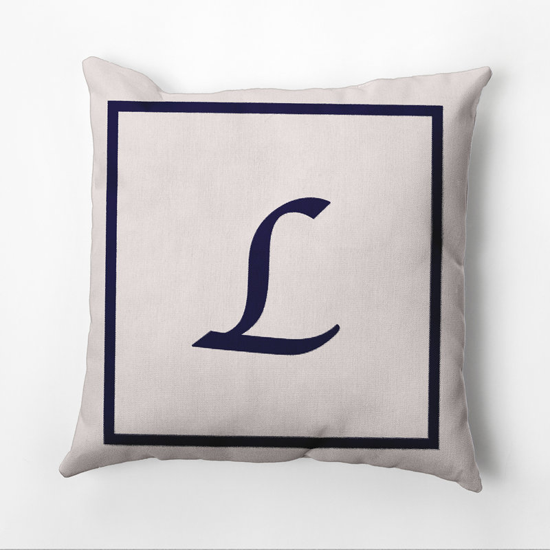 Housse et insert d'oreiller carré, 26 po x 26 po, Bleu marine / blanc, L