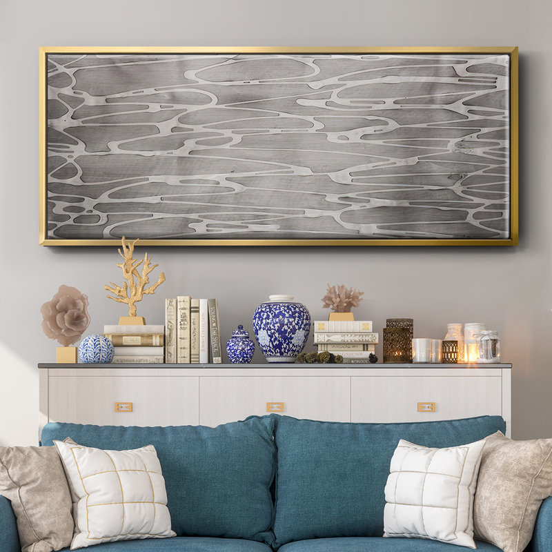 Slate Abstract- Framed Canvas, 20" H x 50" W