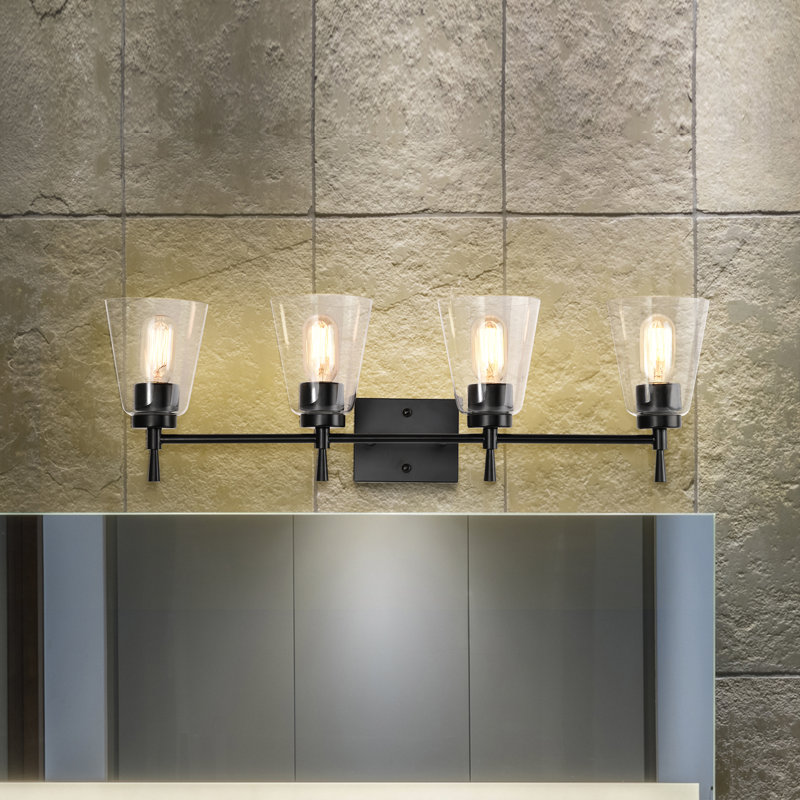 4 - Light Dimmable Vanity Light, Black