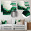 Fugue abstraite blanche et verte en couleur II - Minimalisme abstrait, décoration murale en métal-1872997270