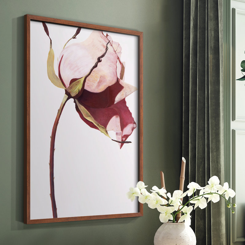 «Love Is A Rose I», reproduction encadrée - bois massif, Brun, H 10 po x l 8 po