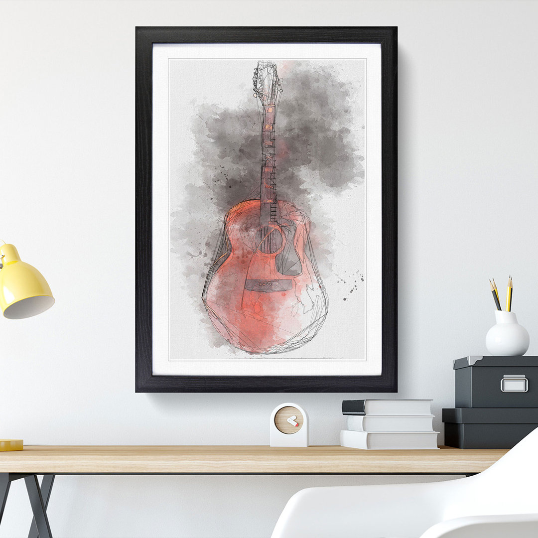 Abstract Guitar - Single Picture Frame Painting on MDF