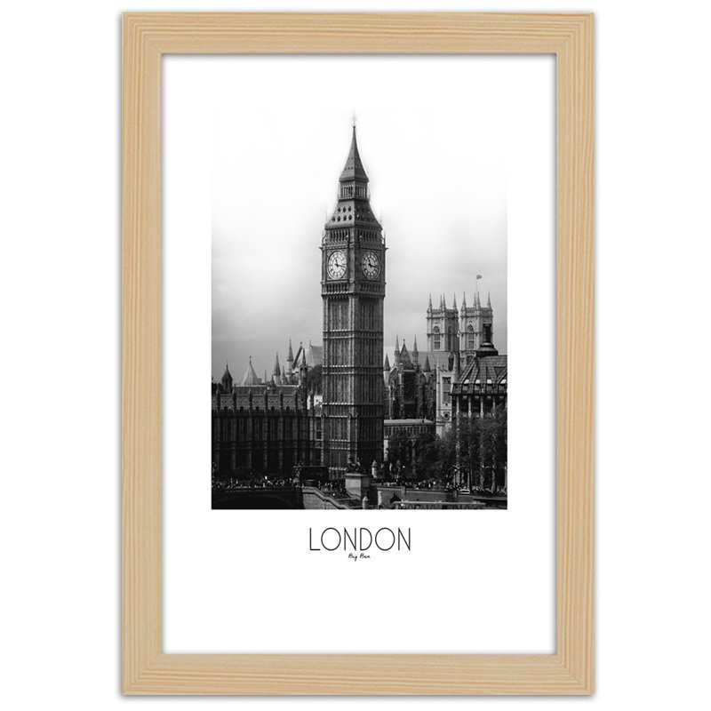 City Of London - Single Picture Frame Print, 100cm H x 70cm W, Tan