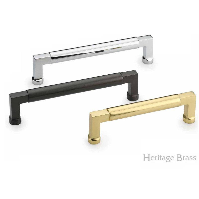 Heritage Brass Heritage Cabinet Pull Bauhaus Design, Polished Brass, 12.8cm H x 16cm W x 14.4cm D