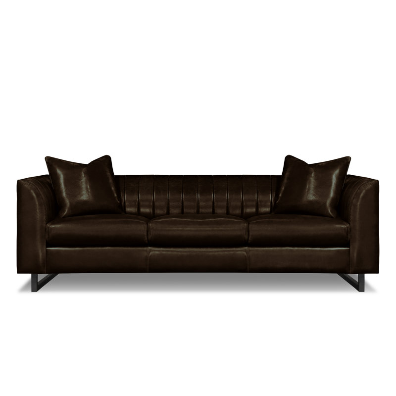Remy Leather Sofa, Satin Dark Bronze, Truffle (Cartier)