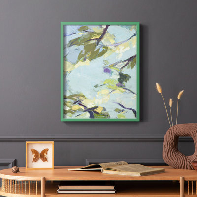 Reproduction encadrée turquoise ciel - bois massif