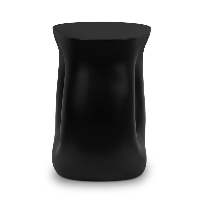 Minori Reinforced Cement Side Table, Black