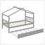 Lit simple en bois avec lit gigogne simple - gris-539685138