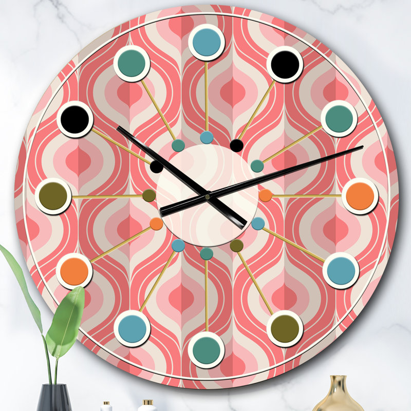 Horloge murale rétro Mid-Century, Surdimensionné