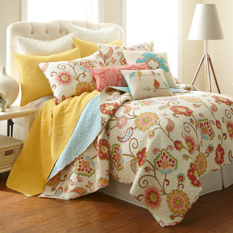 Ashbury Spring Paisley Cotton Throw Pillow