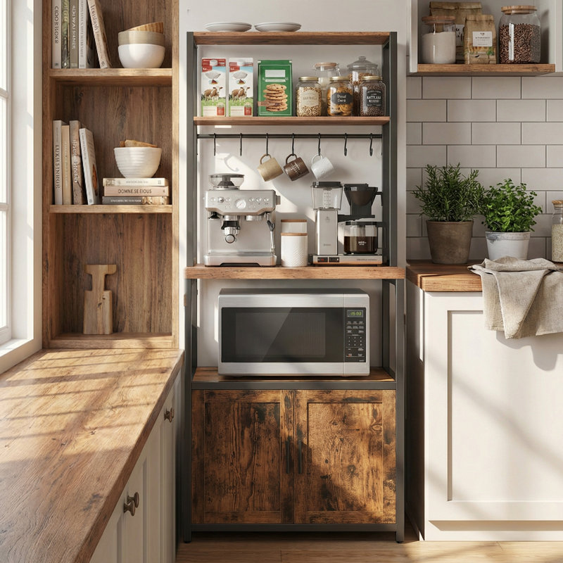 Kitchen Bakers Rack With Power Outlet