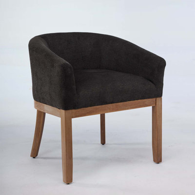Mid Century Modern Upholstered Barrel Dining Chair with Natural Hardwood Frame, Comfortable and Stylish for Any Home