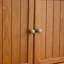 Armoire haute en chêne 72,4 po avec 8 portes et 4 tablettes. Pour différents endroits. Extérieur lisse, rangement, salon, cuisine, salle à manger, bureau. Surface, fondation