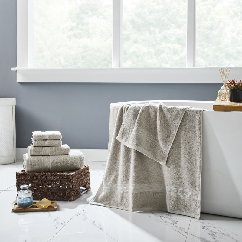 Modern Threads 6-Piece Rayon from  Towel Set - Ultra Soft & Absorbent, Taupe