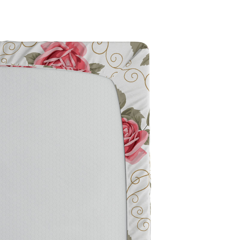 Microfiber Floral Fitted Sheet, Twin XL Fitted Sheet