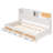 Twin Size Wooden Daybed with 3 Storage Drawers, Soft Headboard, Shelf & USB Ports, White