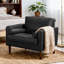 Fauteuil club capitonné Iliana en similicuir, accoudoirs carrés, avec 2 coussins-626856810