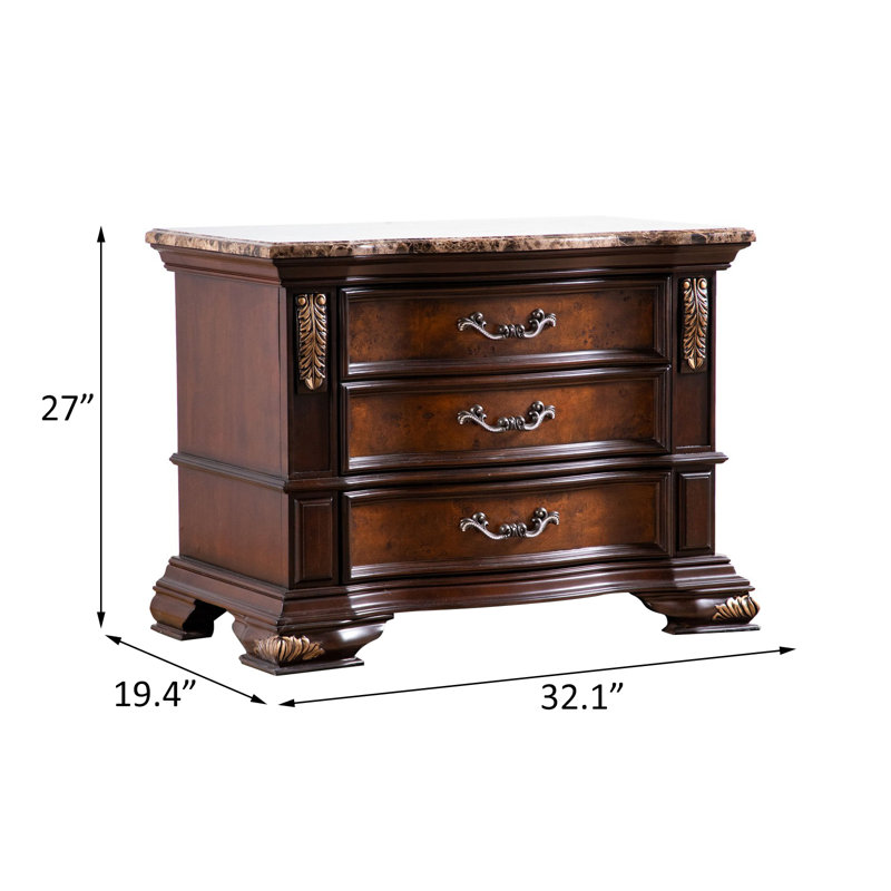 Nightstand, Dark Cherry/Oak