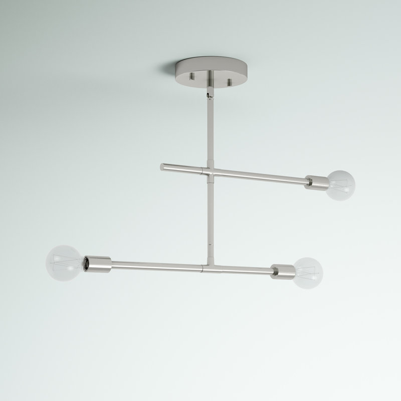 Borkholder 3 - Light Steel Dimmable Tiered Chandelier, Chrome